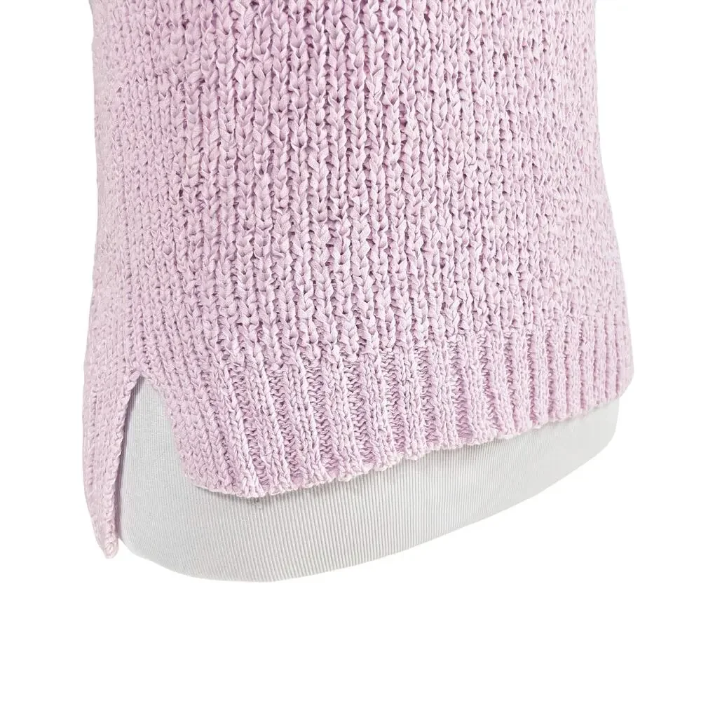 J. CREW High-Neck Halter Sweater Tank in Frosty Lavender Petal Pink Size XS